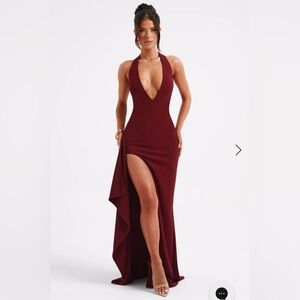Luella Red Halter Maxi Dress